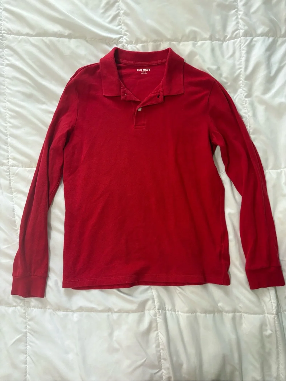 Old Navy Kid’s Long-Sleeve Red Polo Shirt